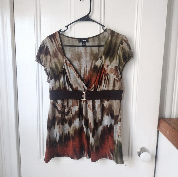 IZ Byer Brown Babydoll Summer Top Size XL - Picture 3 of 7